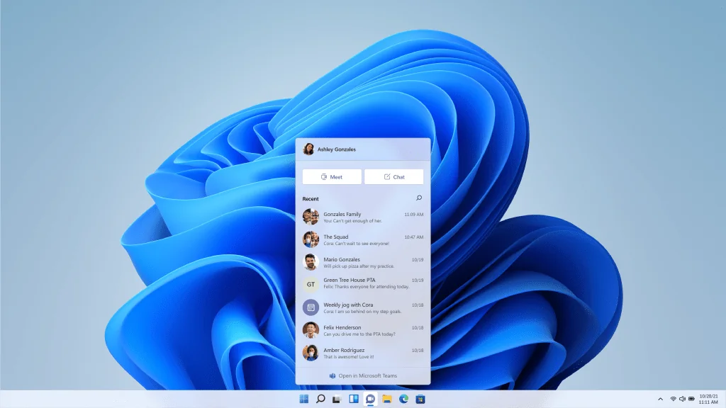 Windows 11 Teams Integratie